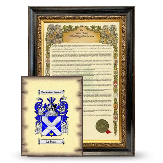 Le brun Framed History and Coat of Arms Print - Heirloom