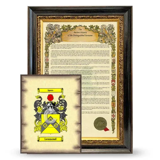 Leamond Framed History and Coat of Arms Print - Heirloom