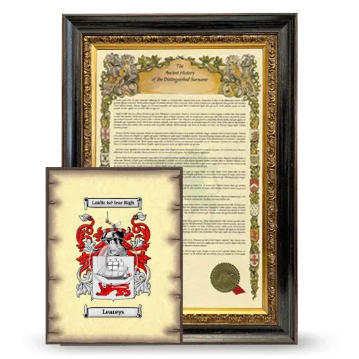 Leareys Framed History and Coat of Arms Print - Heirloom