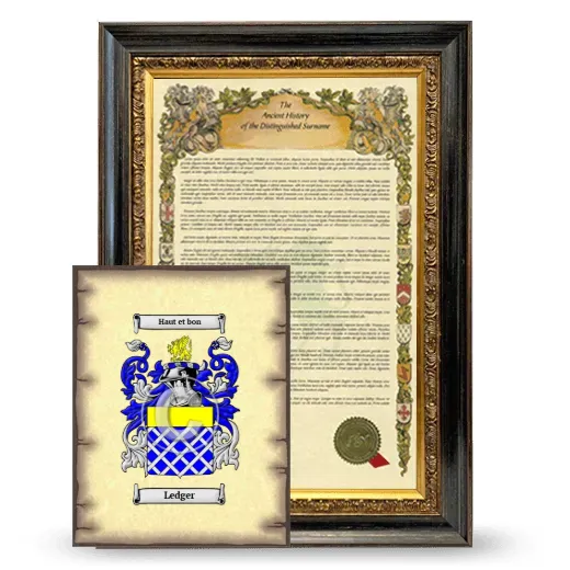 Ledger Framed History and Coat of Arms Print - Heirloom