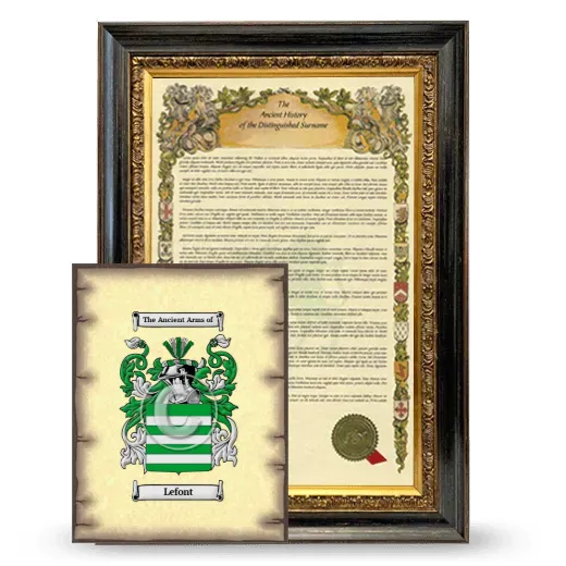 Lefont Framed History and Coat of Arms Print - Heirloom