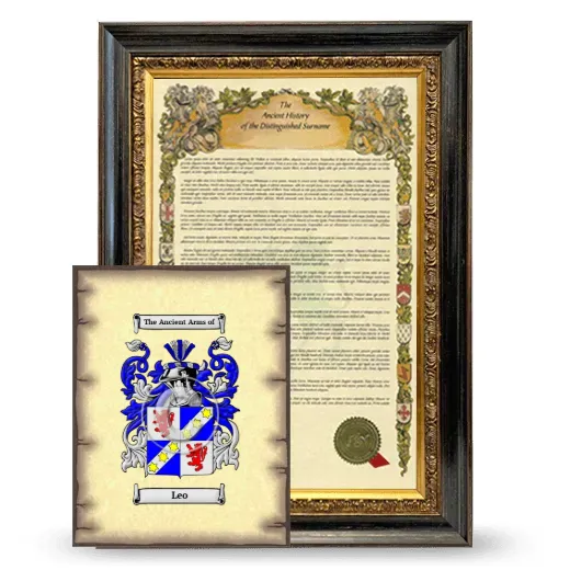Leo Framed History and Coat of Arms Print - Heirloom