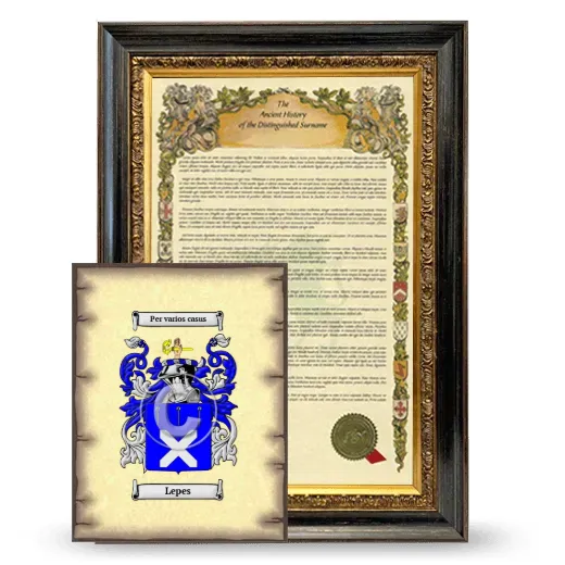 Lepes Framed History and Coat of Arms Print - Heirloom