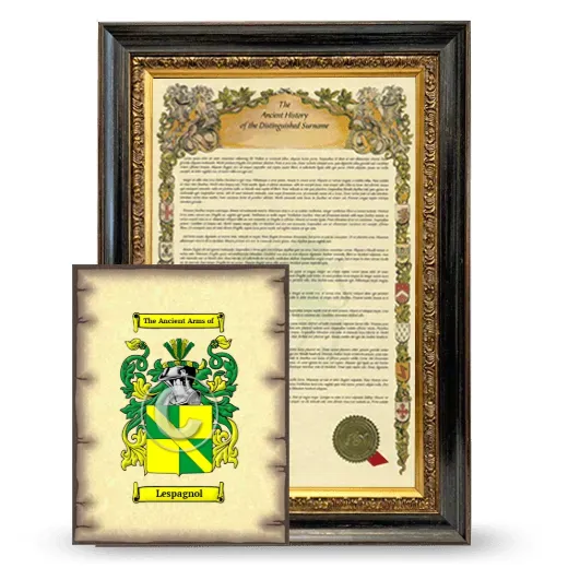 Lespagnol Framed History and Coat of Arms Print - Heirloom