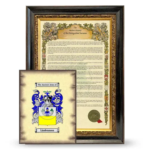 Lindenman Framed History and Coat of Arms Print - Heirloom