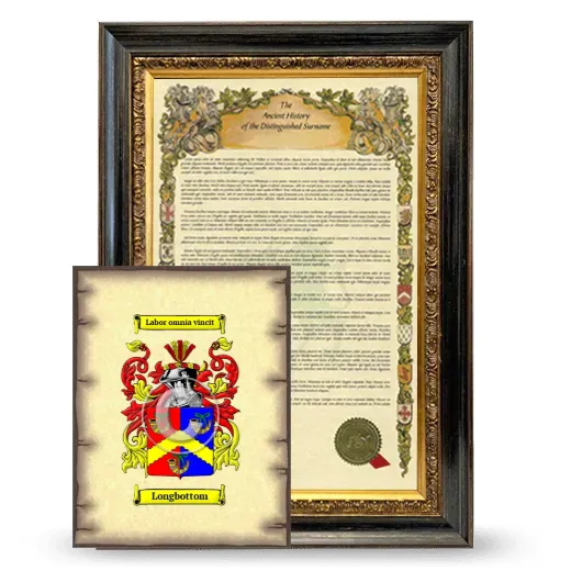Longbottom Framed History and Coat of Arms Print - Heirloom