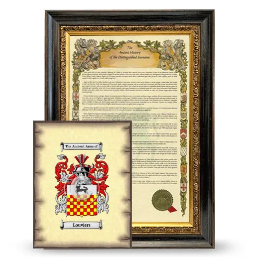 Louviers Framed History and Coat of Arms Print - Heirloom