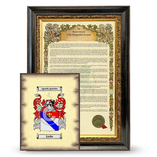 Lycke Framed History and Coat of Arms Print - Heirloom