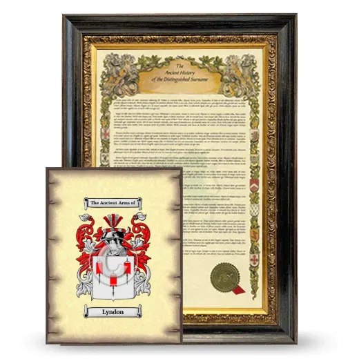 Lyndon Framed History and Coat of Arms Print - Heirloom