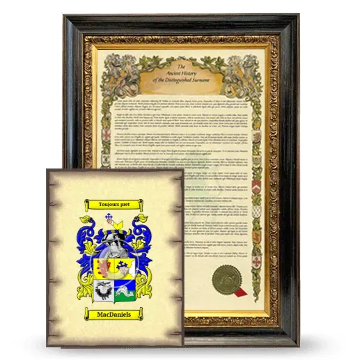 MacDaniels Framed History and Coat of Arms Print - Heirloom