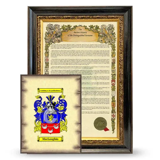 MacLaughin Framed History and Coat of Arms Print - Heirloom