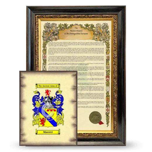 Maestri Framed History and Coat of Arms Print - Heirloom