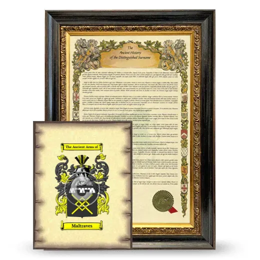 Maltraves Framed History and Coat of Arms Print - Heirloom