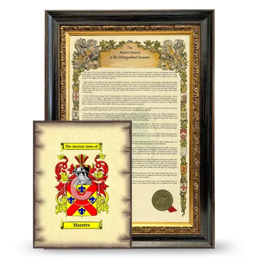 Marotte Framed History and Coat of Arms Print - Heirloom