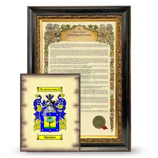 Martinez Framed History and Coat of Arms Print - Heirloom