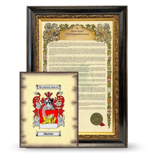Martins Framed History and Coat of Arms Print - Heirloom