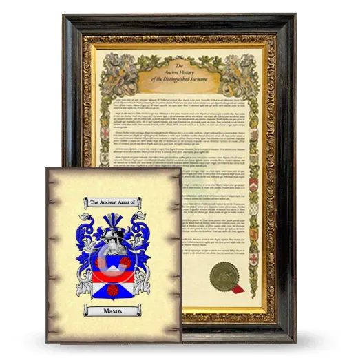 Masos Framed History and Coat of Arms Print - Heirloom