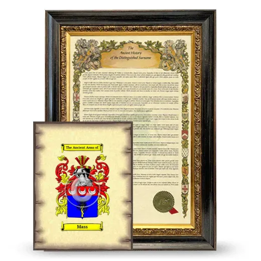 Mass Framed History and Coat of Arms Print - Heirloom