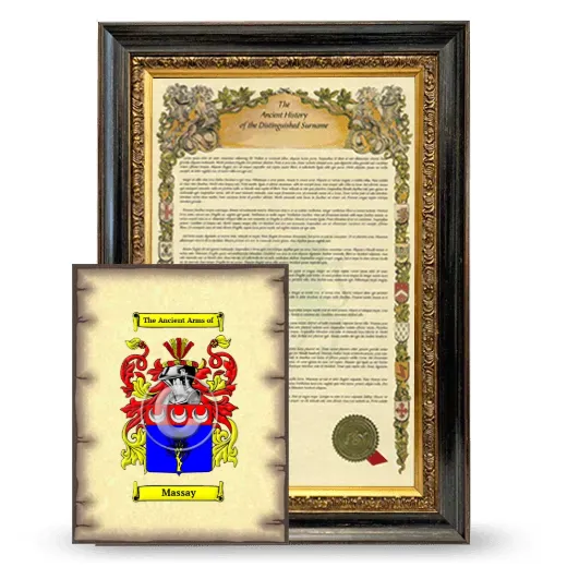 Massay Framed History and Coat of Arms Print - Heirloom