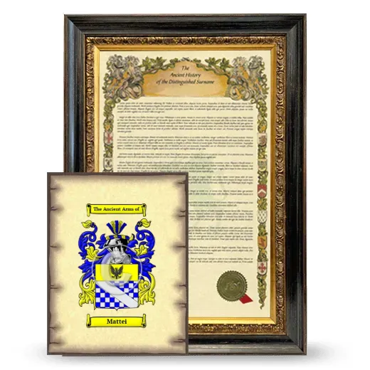 Mattei Framed History and Coat of Arms Print - Heirloom