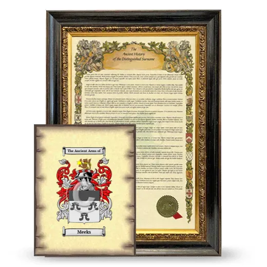 Meeks Framed History and Coat of Arms Print - Heirloom