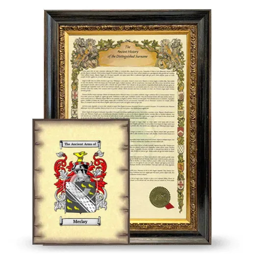 Merlay Framed History and Coat of Arms Print - Heirloom