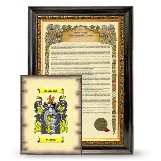 Mervyn Framed History and Coat of Arms Print - Heirloom