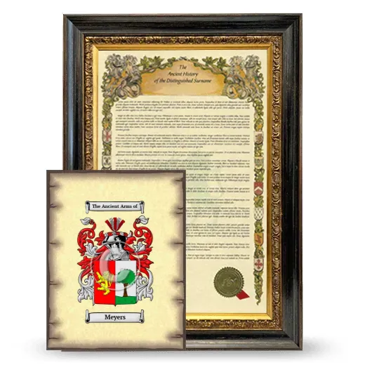 Meyers Framed History and Coat of Arms Print - Heirloom