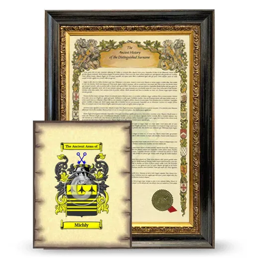 Michly Framed History and Coat of Arms Print - Heirloom