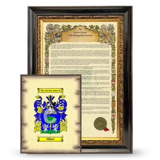 Milesi Framed History and Coat of Arms Print - Heirloom