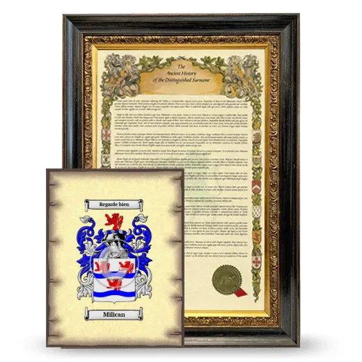 Milican Framed History and Coat of Arms Print - Heirloom