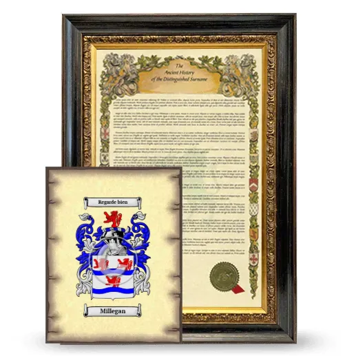 Millegan Framed History and Coat of Arms Print - Heirloom