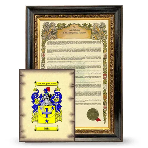Miln Framed History and Coat of Arms Print - Heirloom