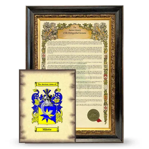 Milotte Framed History and Coat of Arms Print - Heirloom