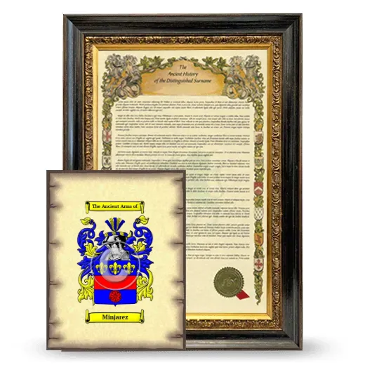 Minjarez Framed History and Coat of Arms Print - Heirloom
