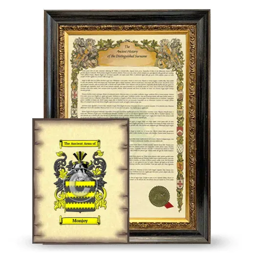 Monjoy Framed History and Coat of Arms Print - Heirloom