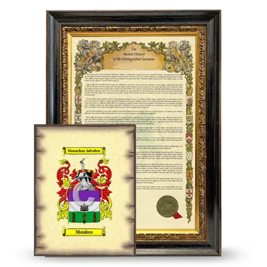 Monkus Framed History and Coat of Arms Print - Heirloom