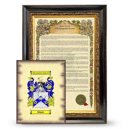 Moore Framed History and Coat of Arms Print - Heirloom