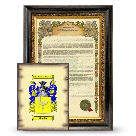 Mueller Framed History and Coat of Arms Print - Heirloom