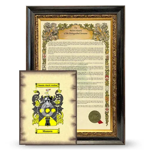 Munsen Framed History and Coat of Arms Print - Heirloom