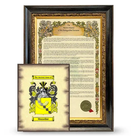 Musselini Framed History and Coat of Arms Print - Heirloom