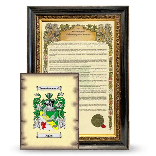 Nader Framed History and Coat of Arms Print - Heirloom
