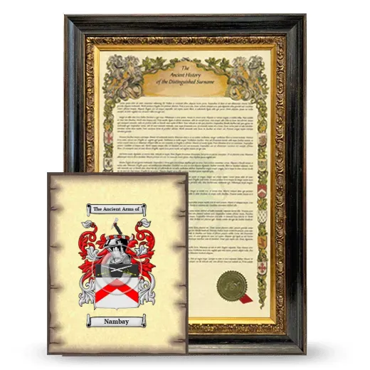 Nambay Framed History and Coat of Arms Print - Heirloom