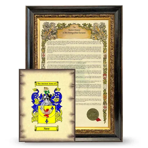 Nary Framed History and Coat of Arms Print - Heirloom