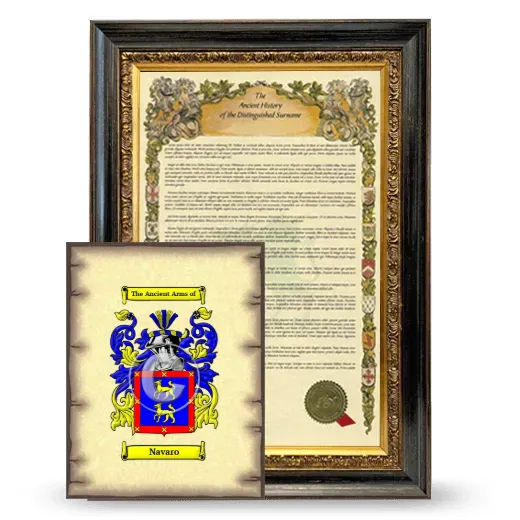 Navaro Framed History and Coat of Arms Print - Heirloom