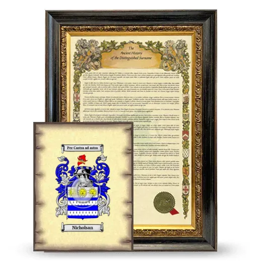 Nicholsan Framed History and Coat of Arms Print - Heirloom