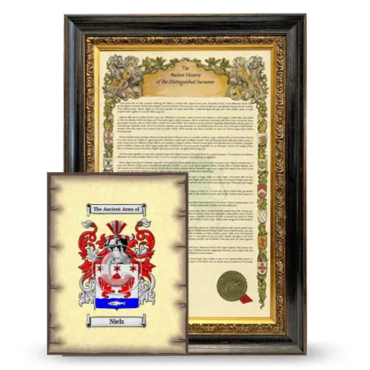 Niels Framed History and Coat of Arms Print - Heirloom