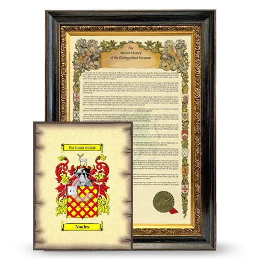 Noales Framed History and Coat of Arms Print - Heirloom