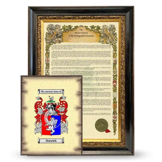 Norwich Framed History and Coat of Arms Print - Heirloom