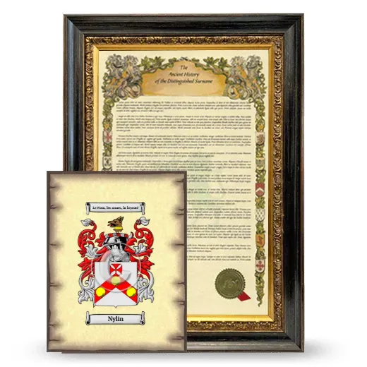 Nylin Framed History and Coat of Arms Print - Heirloom